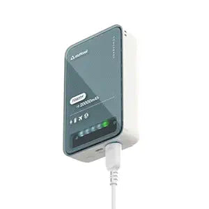 Stuffcool Roam+ 20000mAh Compact Powerbank with 20W Type C Output Charges iPhone 50% in 30 mins and 22.5 Fast Charging, Type A Port - Cool Transparent with Glossy Finish
