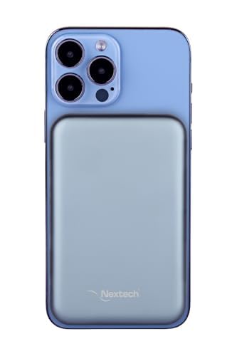 Nextech MagNxt | 10,000mAh Magsafe Power Bank | Fast Charging | Type-C PD | 22.5W Output | 15W Magnetic Charging | LED Display | Compact & Slim | Power Bank for All Smartphones | Metallic Blue