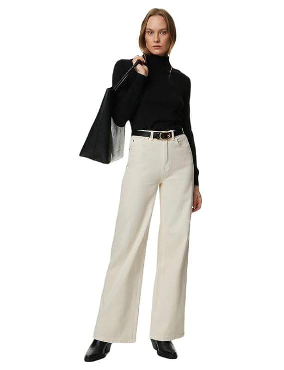 Marks & Spencer Women's High Rise Regular Jeans (ECRU)