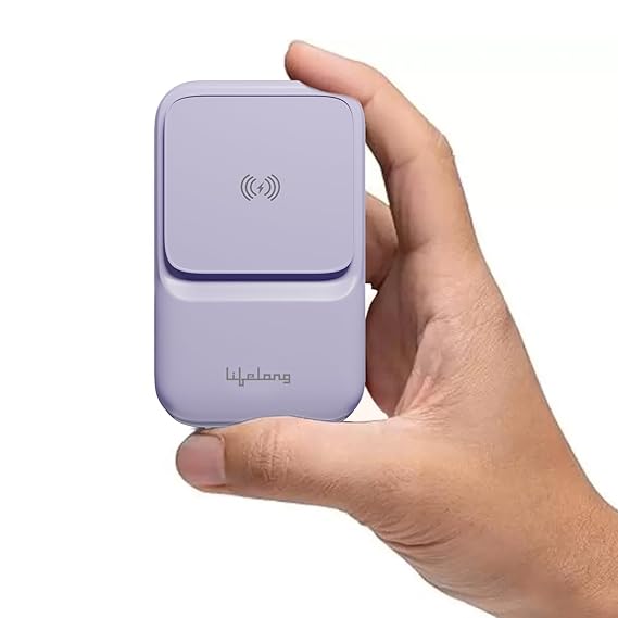 Lifelong Chargemate Nano Magsafe Power Bank-10000mAh, 22.5W Fast Charge, Wireless, Quick Charge 3.0, Portable Power Bank Compatible with Earbuds, Mobiles, Speakers Smartwatches, & Tablets (Purple)