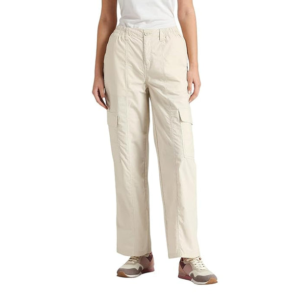 Pepe Jeans Women's Relaxed Fit High Rise Jeans (Ecru White)