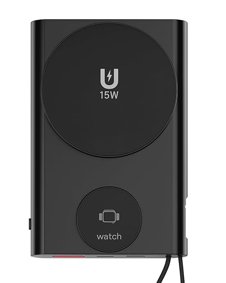 SEVENAIRE P130 3-in-1 Mag-Safe Power Bank 10000mAh with Apple Watch powerbank| 20W Fast Charging | Charges iPhone 50% in 30 mins | Built-in Type C Cable| Magnetic Power Bank for iPhone 12 & Above