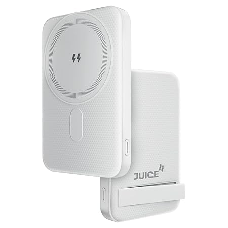 JUICE OJP1001-10000 mAh Magnetic 15W Wireless Output Magsafe Power Bank | 22.5 Wired Output Compatible with iPhone 12 & Above | Type-C Input/Output (White)…
