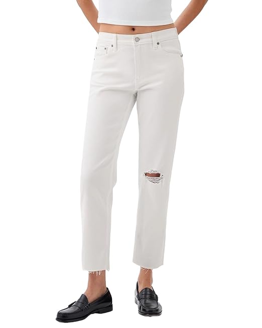 GAP Women’s Straight Fit High Rise Clean Washed Jean (WHITE)