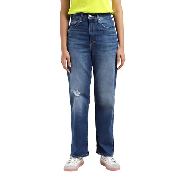 Levi's Women's 724 High Rise Ribcage Straight Fit Jeans (Blue)