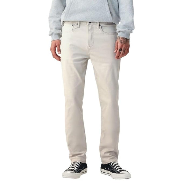 GAP Men’s Slim Fit Mid Rise Heavily Washed Stretch Denim Jeans (Light Grey)