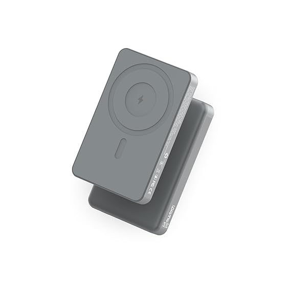 Muvtech Slim Pro 10000mAh Aluminium Body Powerbank Wireless Magnetic Hold Fast Charging Power Bank, Pocket Size Flight Friendly 20W Wired Output (3 color options)