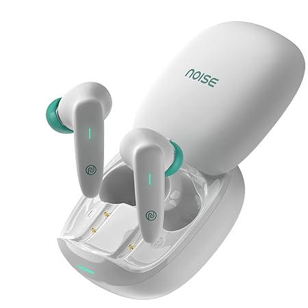 Noise Buds VS402 in Ear Truly Wireless Earbuds with 50H of Playtime, Low Latency, Quad Mic with ENC, Instacharge(10 Min=120 Min),10Mm Driver, BT V5.3, Breathing LED Lights (Neon White)