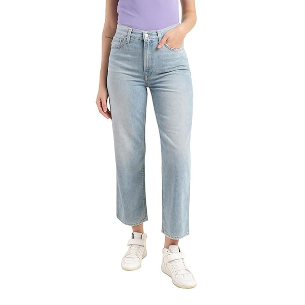 Levi's Women's High Rise Ribcage Straight Fit Jeans (Blue)