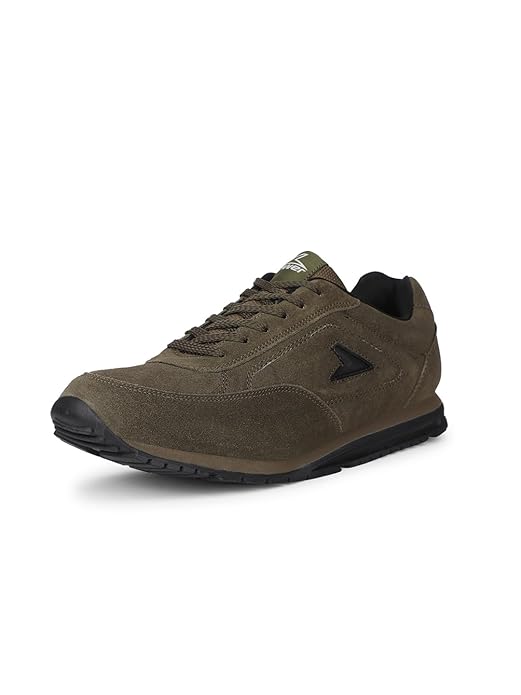 Bata Men Leather Casual Shoes (Olive Green)