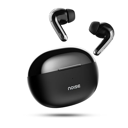 Noise Newly Launched Buds Verve 2 in Ear Truly Wireless Earbuds with Chrome Finish, 50H of Playtime, Quad Mic with ENC, 13Mm Driver, Instacharge(10 Min=200 Min), BT V5.3(Carbon Black)