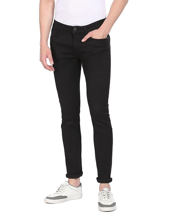 U.S. POLO ASSN. Men's Slim Fit Mid Rise Jeans (Black)