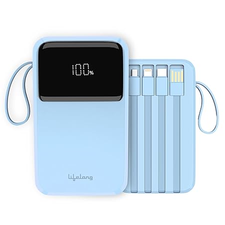 Lifelong ZenCharge 20000 mAh 22.5 W Compact Pocket Size Power Bank with 6 Input/Output Port (Blue, Lithium Polymer, Fast Charging, Quick Charge 3.0 for Mobile, Earbuds, Speaker, Tablet)