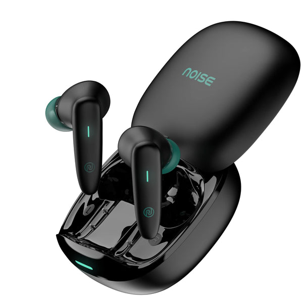 Noise Buds VS402 in Ear Truly Wireless Earbuds with 50H of Playtime, Low Latency, Quad Mic with ENC, Instacharge(10 Min=120 Min),10Mm Driver, BT V5.3, Breathing LED Lights (Neon Black)