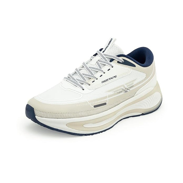 Red Tape Athleisure Shoes for Women |Cultured Round-Toe Shape & Cushioning Technology (BEIGE/WHITE)