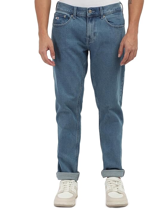 Tommy Hilfiger Men's Mid Rise Slim Jeans (Blue)