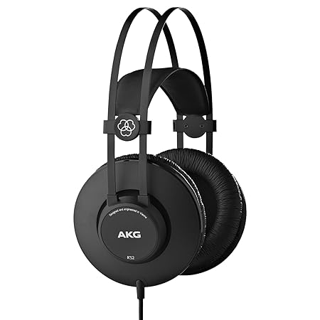 AKG K52 Closed Back Wired Headphones,Over Ear Wired (Black)
