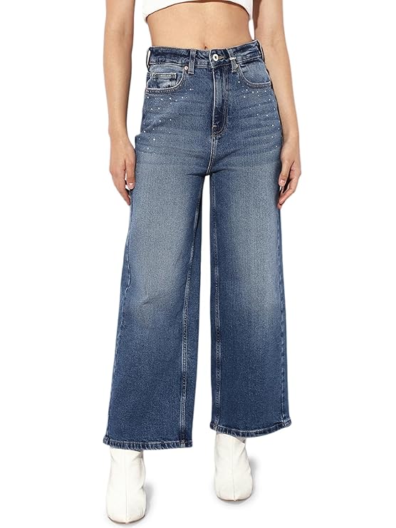 ONLY Women's Loose Jeans (Medium Blue Denim)