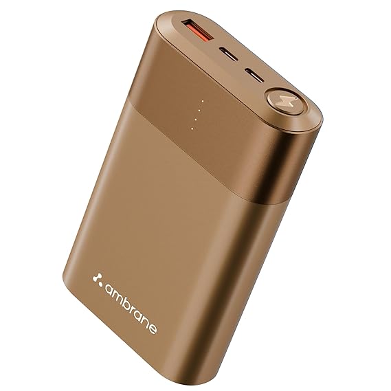 Ambrane 20000mAh 33W Fast Charging Power Bank, Super Fast PD 3.0 | Type-C Input & Output | Triple Output Ports (3 color options)