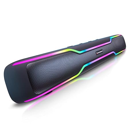 CrossBeats Blaze B50 (2025) Bluetooth 50W Soundbar Gaming RGB Light, AUX, BT, SD Card, USB &FM, 8 Hrs Playtime (Black)