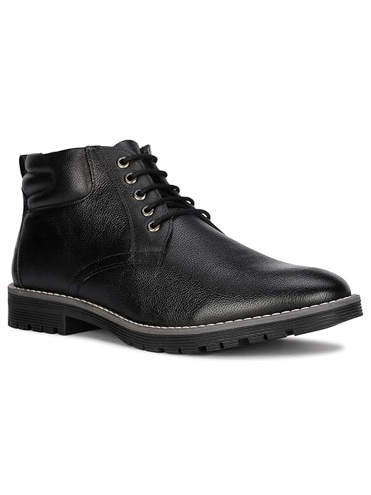 Bata Men's Leather Boot's (Black)
