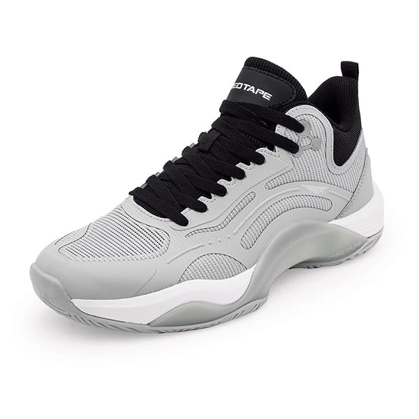 Red Tape Men’s Basketball-Style Shoes for Bold Streetwear Looks (Grey/Black)