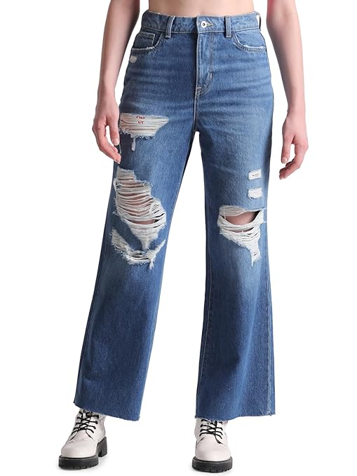 ONLY Women's Straight Jeans (Medium Blue Denim)
