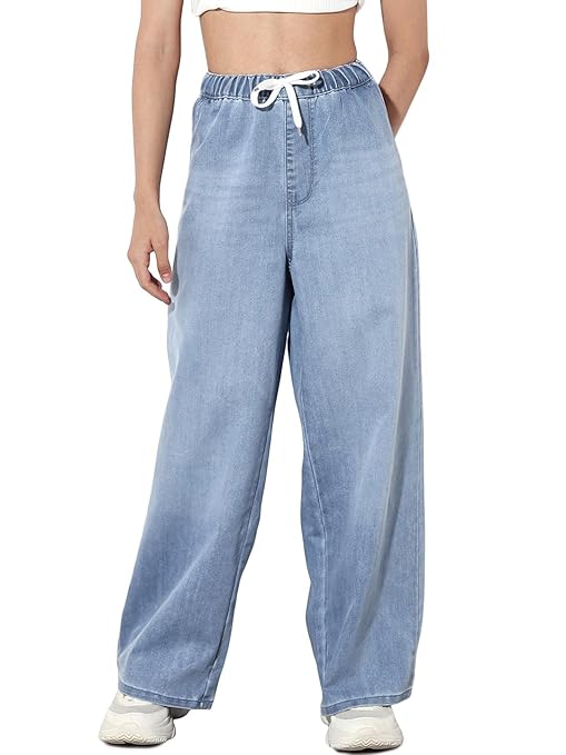 ONLY Women's Loose Jeans (Light Blue Denim)