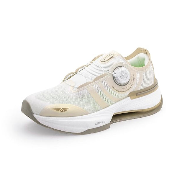 Red Tape Dial Lace ETPU Athleisure Shoes for Men | Cultured Round-Toe Shape & Cushioning Technology (White/Beige)