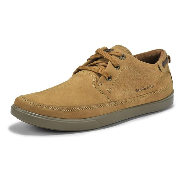 Woodland Men's Leather Casual Shoes (CAMEL)