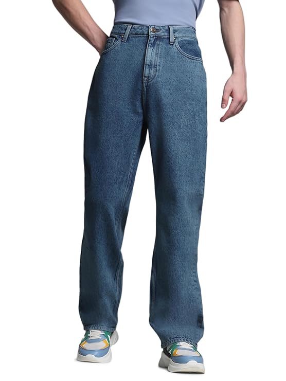 JACK & JONES Men's Mid Rise Loose Jeans