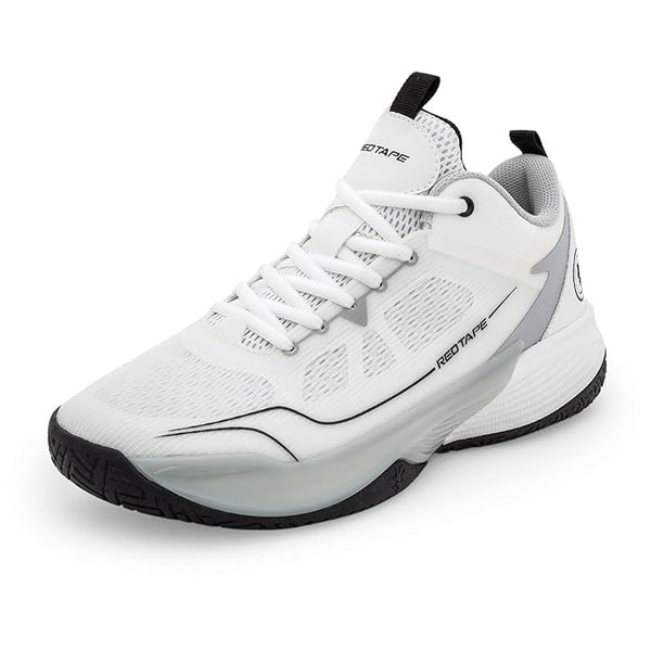 Red Tape Men's Basketball Shoes | Built for Agility and Court Comfort (White)