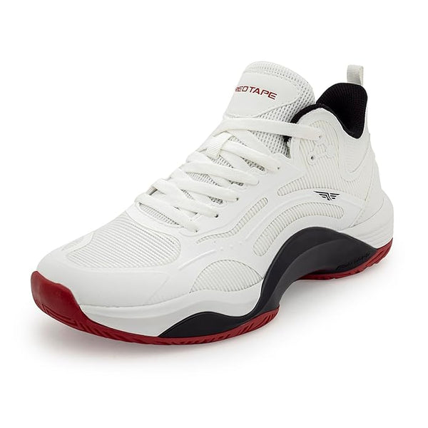 Red Tape Men’s Basketball-Style Shoes for Bold Streetwear Looks (White/Red)