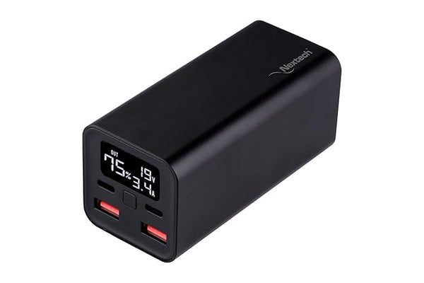 Nextech Tower 20000 mAh 65W Fast Charging Power Bank | Universal & Portable | Laptop PowerBank | Universal Powerbank for iPhone, MacBook, Tablet, Smartphone | Power Bank 20000mAh Fast Charging USB-C