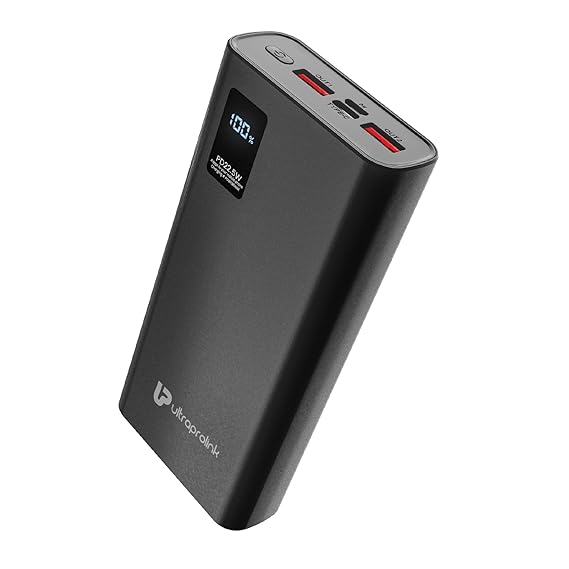 UltraProlink 20000mAh Slim 22.5W QC-PD -PPS Power Bank|Juice-Up Pro+ |for iPhone 15/14,iPad,Galaxy, Nothing & Pixel Phones|UM1118|Black