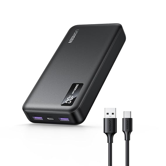 UGREEN Power Bank, 20000mAh 22.5W Portable Charger Battery Pack with USB C PD Fast Charging Compatible with iPhone 15/14/13/12 Series/Samsung S24/S23/ipad/Pixel 8/LG, etc Black