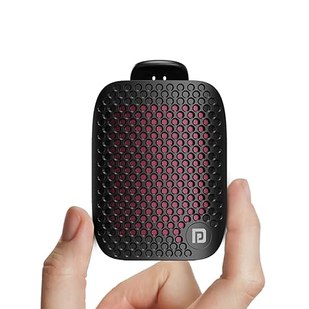 Portronics Talk Five 3W Wearable Bluetooth Speaker with Mic, Spring Clip-On, Upto 10Hours Playtime, IPX5 Water/Dust Resistant (Black)