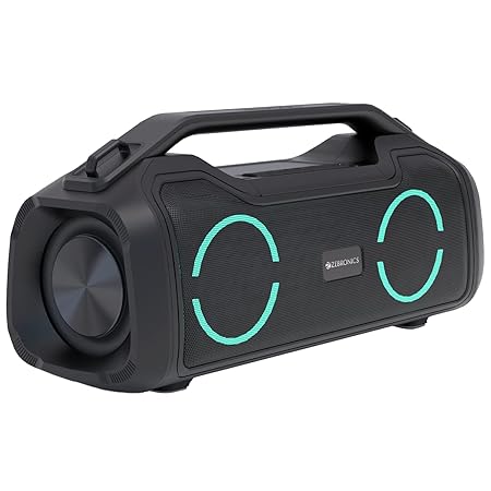 ZEBRONICS Zeb-Sound Feast 500 Bluetooth 5.0 Portable Speaker with 70W, 9H* Backup, TWS, IPX5 Waterproof, Call Function, RGB Lights, AUX, mSD, Voice Assistant, Type C (Black)