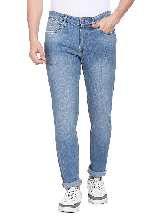 U.S. POLO ASSN. Men's Mid Rise Slim Jeans (Blue)