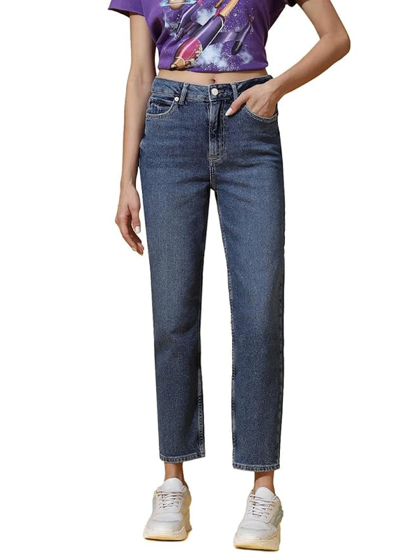 ONLY Women's Straight Jeans (Blue Denim)
