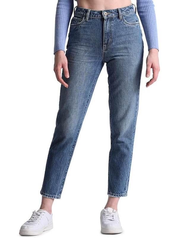 ONLY Women's High Rise Slim Jeans (Medium Blue Denim)