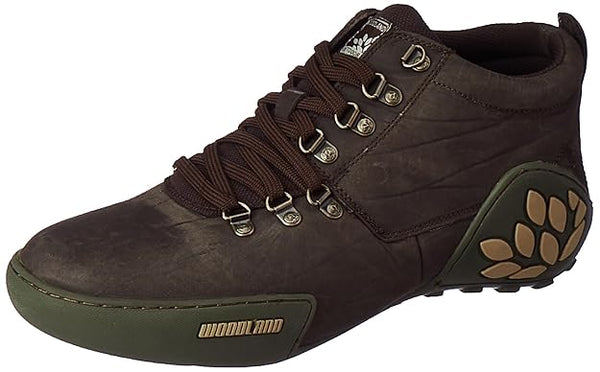 Woodland Men's Leather Sneaker (D BROWN)