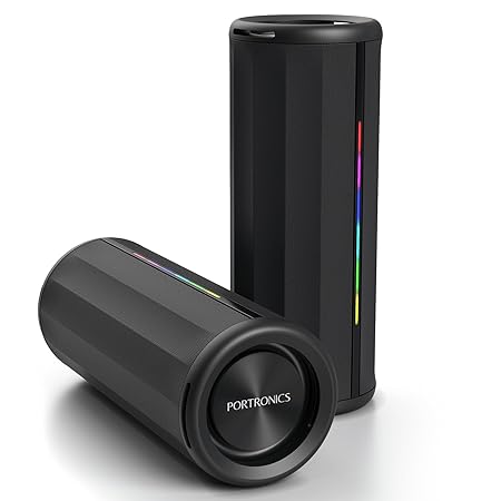 Portronics Nova 40W Portable Bluetooth Speaker with Dual Passive Radiator, Upto 5 Hours Playtime, RGB LED Lights, Bluetooth 5.3V, TWS Mode (Black)