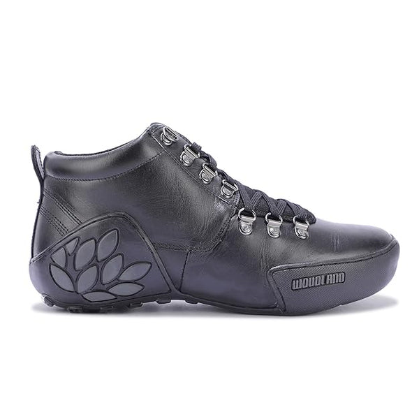 Woodland Men's Leather Sneaker (Black)