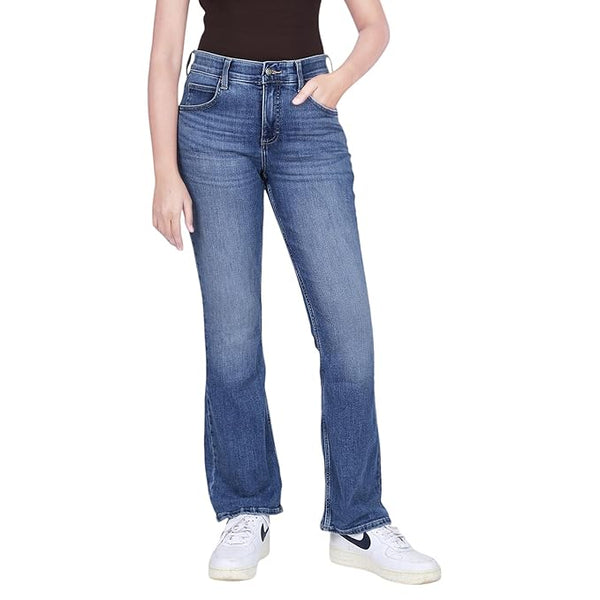 Lee Women Blue Breese Boot Cut Fit Mid Rise Jeans (Light Indigo)