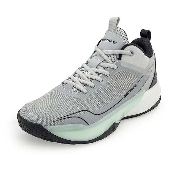 Red Tape Men's Basketball Shoes | Built for Agility and Court Comfort (Light Grey)