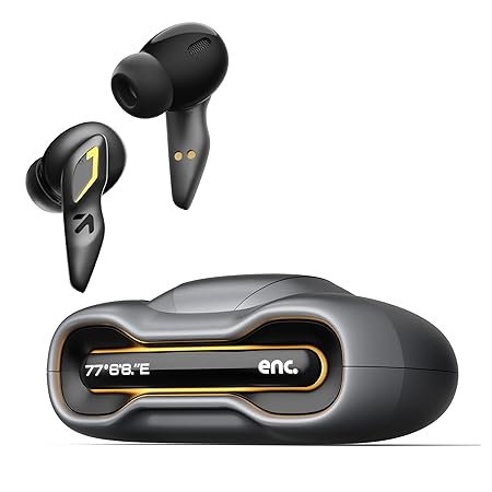 GOBOULT Newly Launched Astra Truly Wireless in Ear Earbuds with 48H Playtime, Built-in App Support, 45ms Low Latency Gaming, Breathing LEDs, 13mm Bass Drivers Ear Buds, Made in India (Somky Metal)