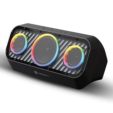 Portronics Microblast 60W HD Sound Portable Party Speaker With Bass Boost Technology, Upto 5 Hours Playtime (Black)