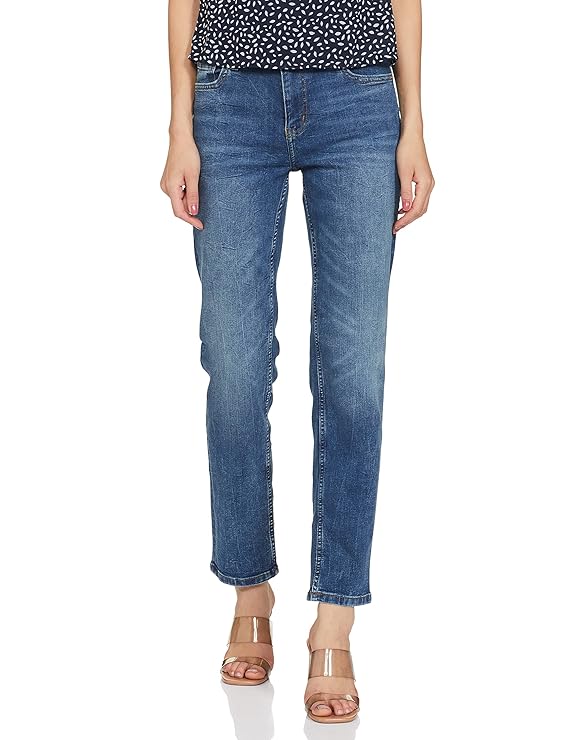 Marks & Spencer Womens Light Wash High Rise Relaxed Fit Jeans (DARK INDIGO MIX)
