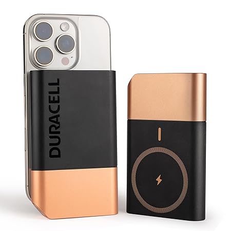 Duracell Magnetic Wireless Power Bank 10000 mAh, Magsafe Compatible, Fast Charging, Compact, 15W Wireless Charging